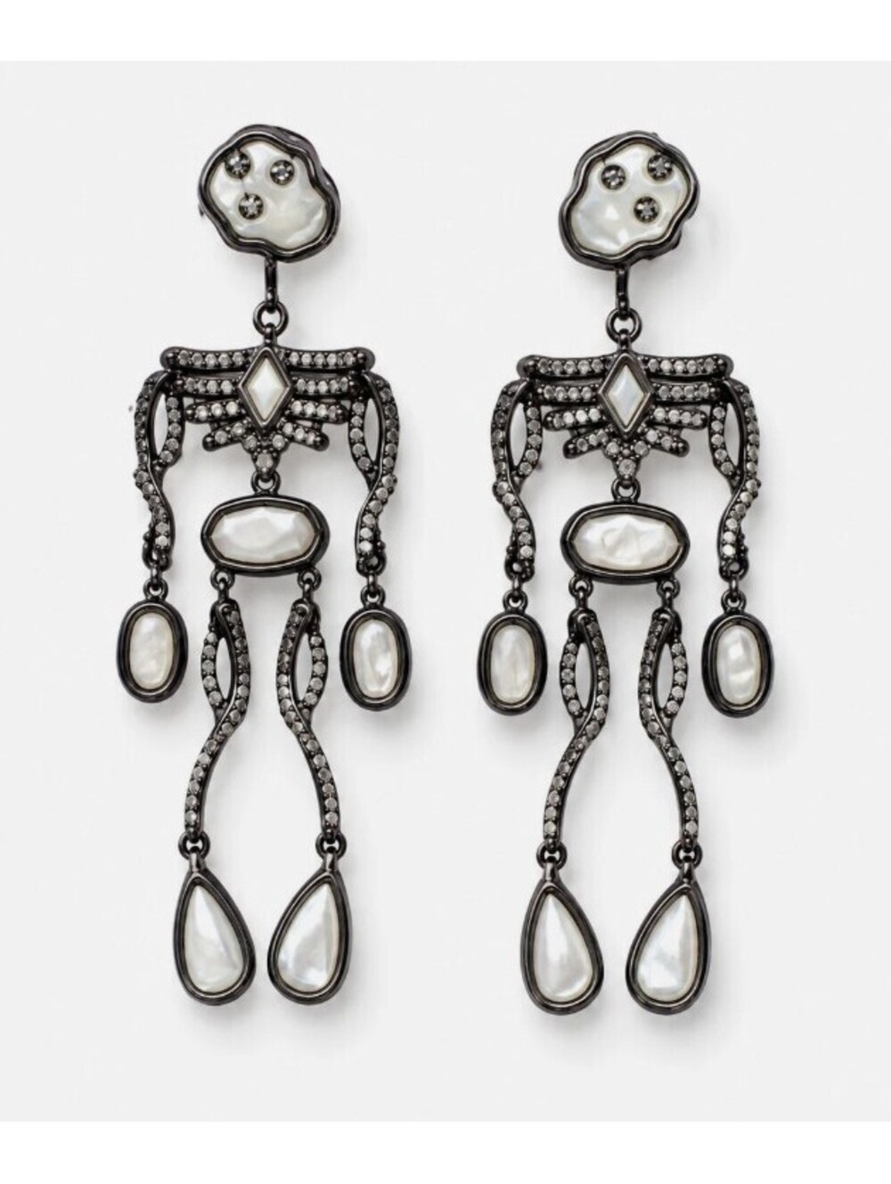 Kendra Scott Silver Ivory Mother Of Pearl Skeleton Statement